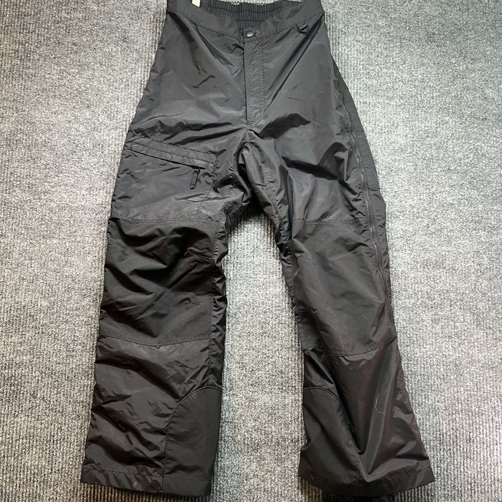 Columbia Snow Pants Shell‎ Mens Small Black Full Zip Belt Loops Snowboard Ski